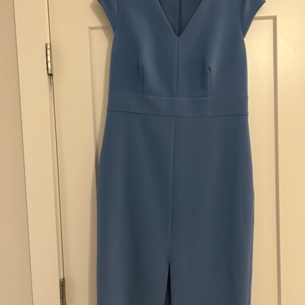 Elegant Ann Taylor Blue V-Neck Dress